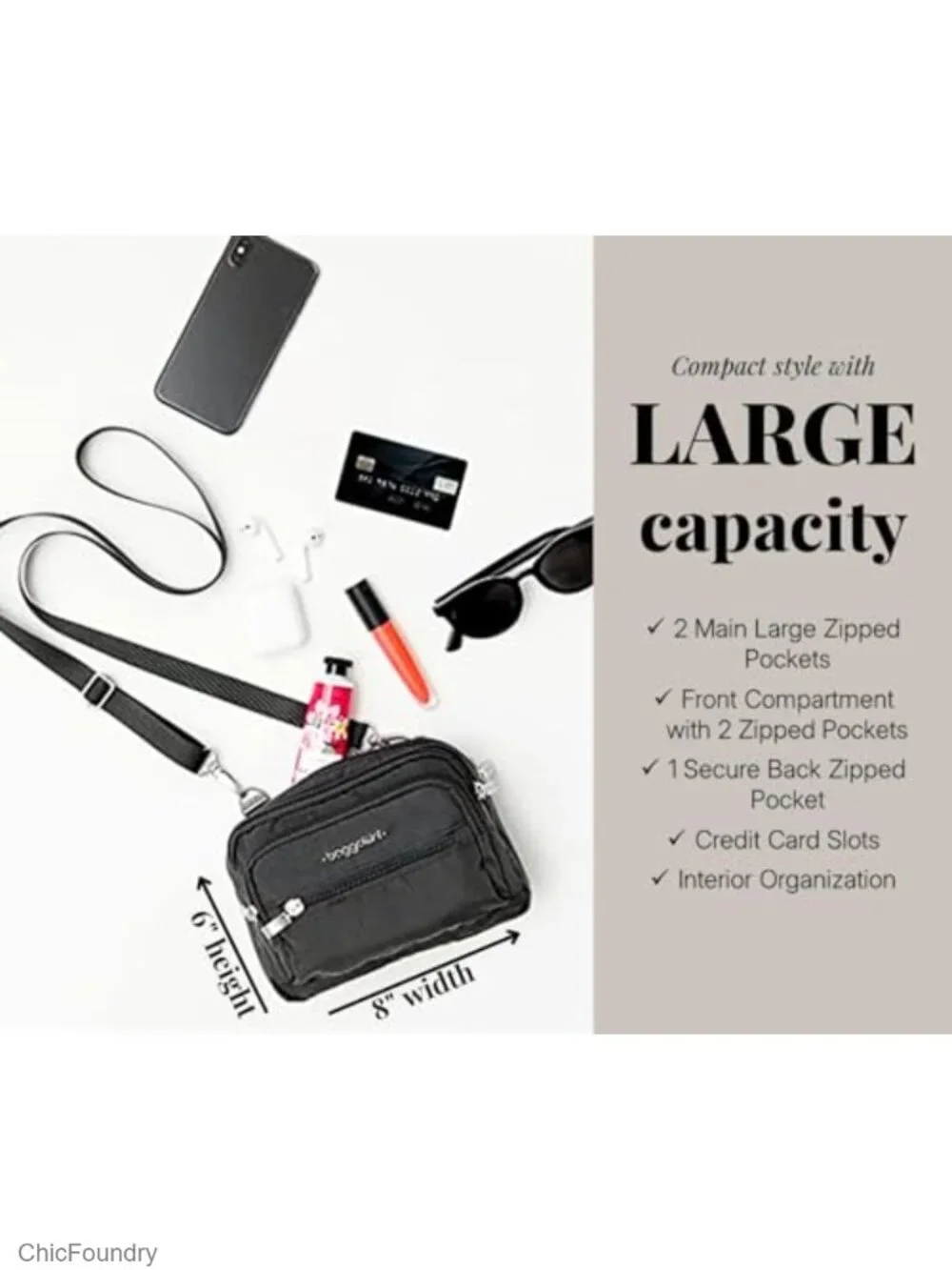 Lightweight Nylon Convertible Crossbody Belt Bag Wallet